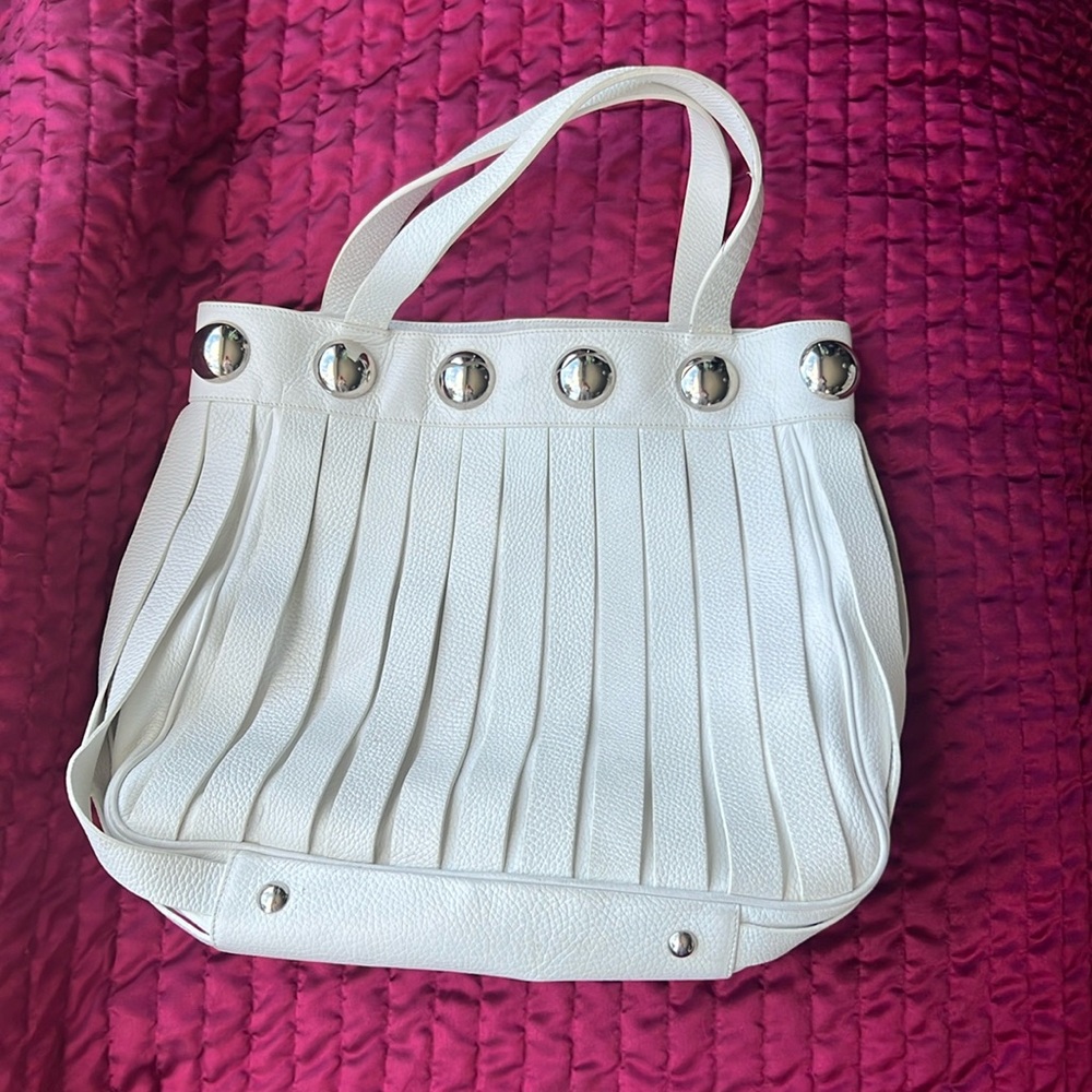 White Leather Tote